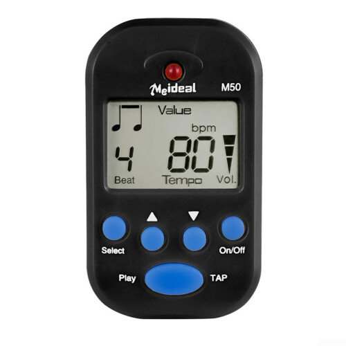 M50 Digital Metronome Compact and Rhythm Device for String Instruments Musicians Including Guitarists (Black)