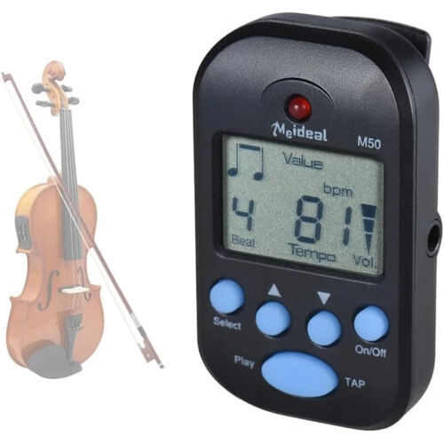 M50 Digital Metronome Compact and Rhythm Device for String Instruments Musicians Including Guitarists (Black) 1