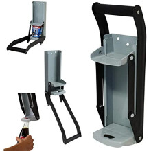 Large metal can crusher, solid and robust with high leverage, wall mounting, ideal for small and large aluminium cans up to 500 ml.
