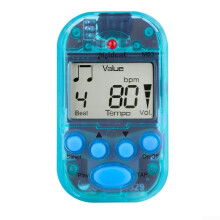 Portable digital metronome with clip, ideal for guitarists, violinists, and bass players to keep tempo (blue)