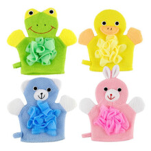 Unique Cartoon Bath Gloves, Pack of 4, Soft Wash Cloths for Babies