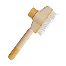 2 pieces dog combs, selfcleaning grooming comb, pet brush, flea comb, 2x20x8.2cm orange