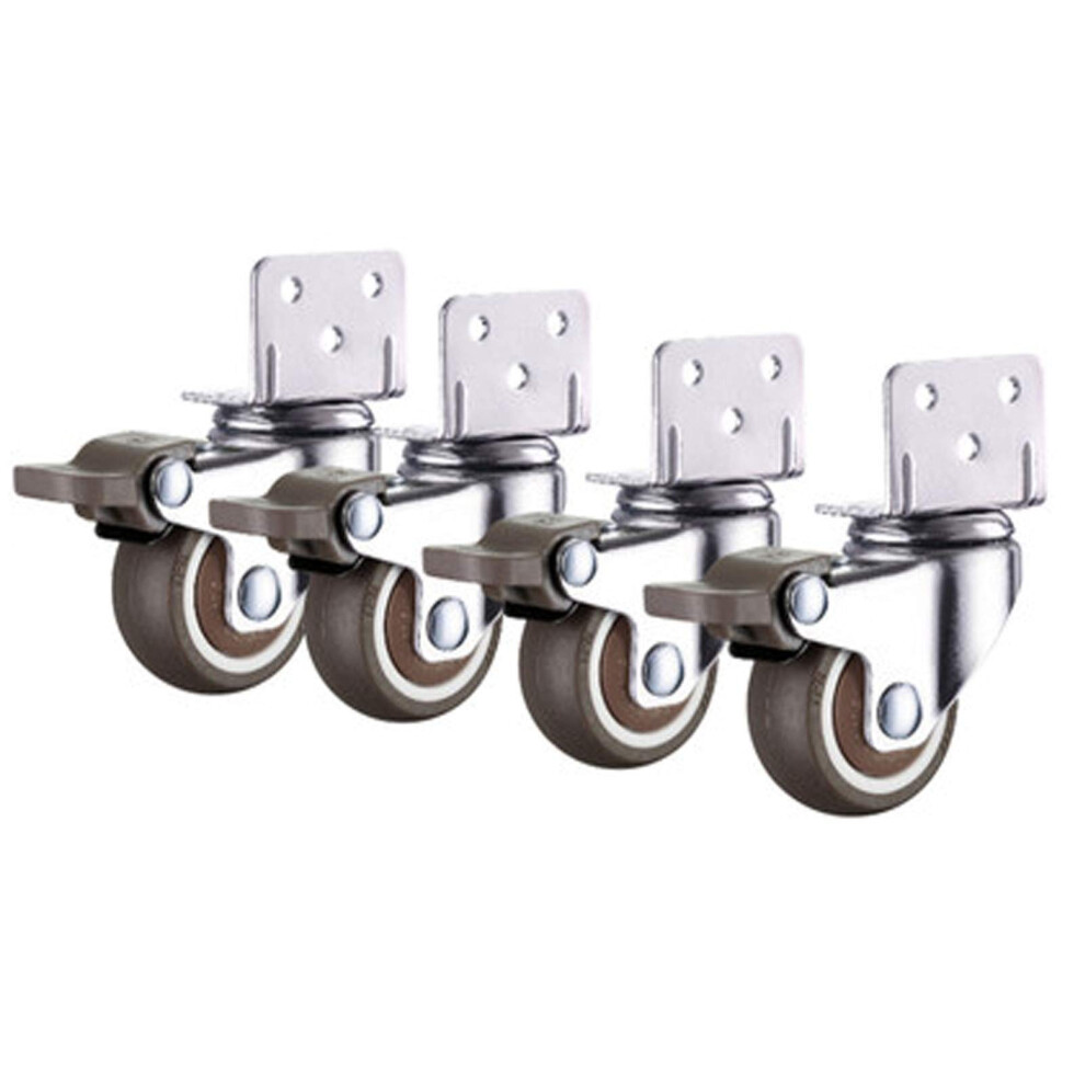 Lshaped Caster Wheels, 360Degree Swivel, Replacement For Cribs, With Brake, No Noise, 4 Per Set (1.25 Inches). 9426802960358