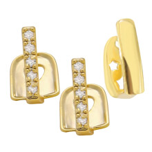 3piece hiphop tooth grill: Stylish artificial tooth caps for adults