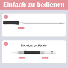 Ergonomische Silikonhülle, weiche Silikonhülle mit ergonomischem Griff und Schutzhülle für Apple Pencil (1. und 2. Generation), unterstützt