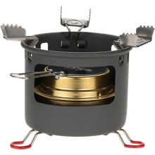 Combustion efficace : Réchaud à alcool portable avec orifice de combustion original pour une performance de chauffe optimale, poignée pliable et