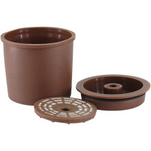 Coffee Filter Cup with Lid Reusable Refillable-brown