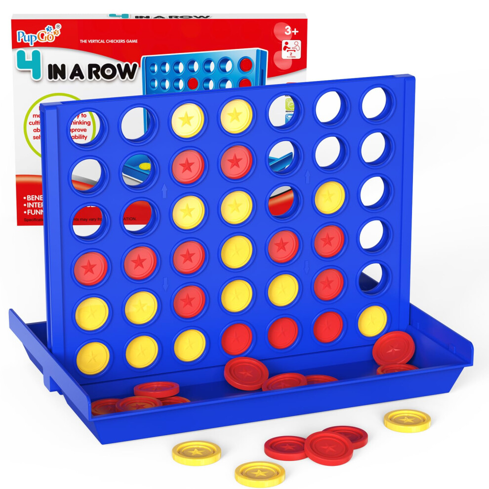 4 Wins Standard Size, Family Board Game for Children  Adults, Travel Game for 2 Players-image-OPC-PNVNFX9-NEW