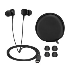 In-ear-hörlurar med fjärrkontroll av typ C och överlägsen ljudkvalitet, trådbundna hörlurar med bekväm passform och universell
