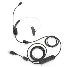 Noise Canceling Headset USB voor kantoor-pc met ingebouwde flexibele, verstelbare microfoon, comfortabel draagcomfort en ruisonderdrukking, inclusief