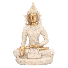 Forbedr dit rum, meditation Buddha statue håndlavet sandstensfigur til hjemmekontorindretning, udsøgt Feng Shui skulptur, der symboliserer fred