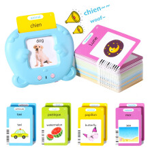 French Speaking Flash Cards, 224 Words, Educational Toys for Kids 36 Years, Blue