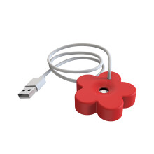 Blomster mini skrivebordsluftfugter, lydløs ultralydsdiffuser, bærbar skrivebordsluftfugter til brug i alle beholdere, forseglet design for sikker