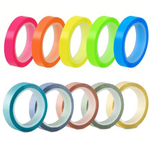 Marcadores de página PET para una vida organizada, cinta fluorescente transparente, cinta neón removible, 5 piezas para el hogar, la escuela y la