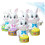 Rabbit WindUp Toy with Clock Movement, Animal Toy Play Set 4