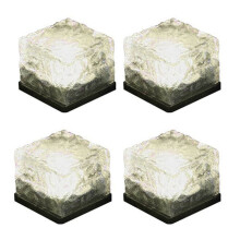 Luminárias solares externas, à prova d'água, estilo tijolo de cristal, para paisagismo, jardim, pátio, caminho e decoração de quintal