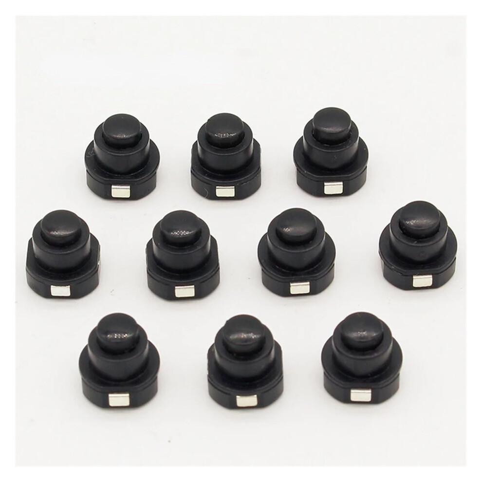 10Pcs Flashlight Torch Part Round Push Button Switch Black Dc 30V 1A 10Mm X 10Mm Ref: 8550 9412369478825
