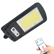 Luminária de rua solar de alto brilho com sensor crepuscular, painéis solares policristalinos de grau A para iluminação externa de
