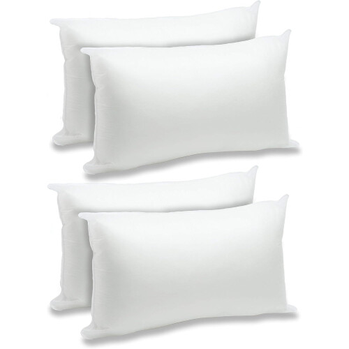 Μαξιλάρια μέσης Cozy, 12"X20", Υποαλλεργικά, Λευκά, Διακοσμητικά, Χειροτεχνία ΗΠΑ