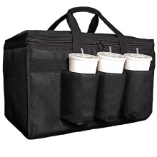22 x 14 x 12 Inch Large Insulated Oxford Fabric Food Delivery Bag with Cup Holders,  Capacity Insulated Food Delivery Bag