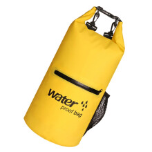 Inflatable PVC Foldable Storage for Rafting Fishing Camping Mesh Fabric and EyeCatching for Outdoor Activities Yellow