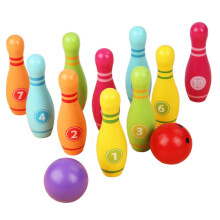 Wooden Bowling for Partial Skittle Game Wood Promotes Fun Play Indoors and Outdoors for Ages Years and