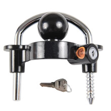 Acoplador de remolque ajustable Lock4Hitch Security, cerradura de ajuste universal con sistema de trinquete de 11 posiciones, construcción de acero