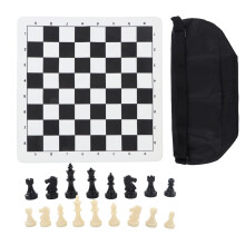 Jeu d'échecs et de dames portable, échiquier enroulable avec pièces en PS haute densité et tapis de jeu en PU, cadeau idéal pour les amateurs de