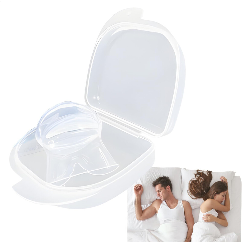 White Antisnoring Device, Tongue Holder Solution Against Snoring, Reusable Mouth Splint Against Snoring For Women And Men, Tongue Condom.