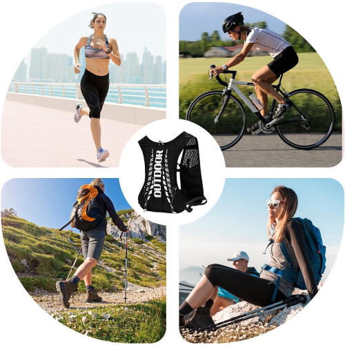 Hydration Backpack, Hiking Water Backpack, 5L Cycling Bag, Running Vest, Black 2
