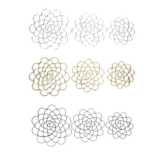 Paquet de 3 insertions de fleurs créatives grilles de fleurs-Or 1