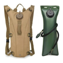 Outdoor bicycle water bag, 3L, Oxford fabric, lightweight drinking backpack, light brown