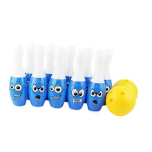 Bowling set for pins and balls, fun, educational, motor skills toy, sports game for kindergarten, party, fun.