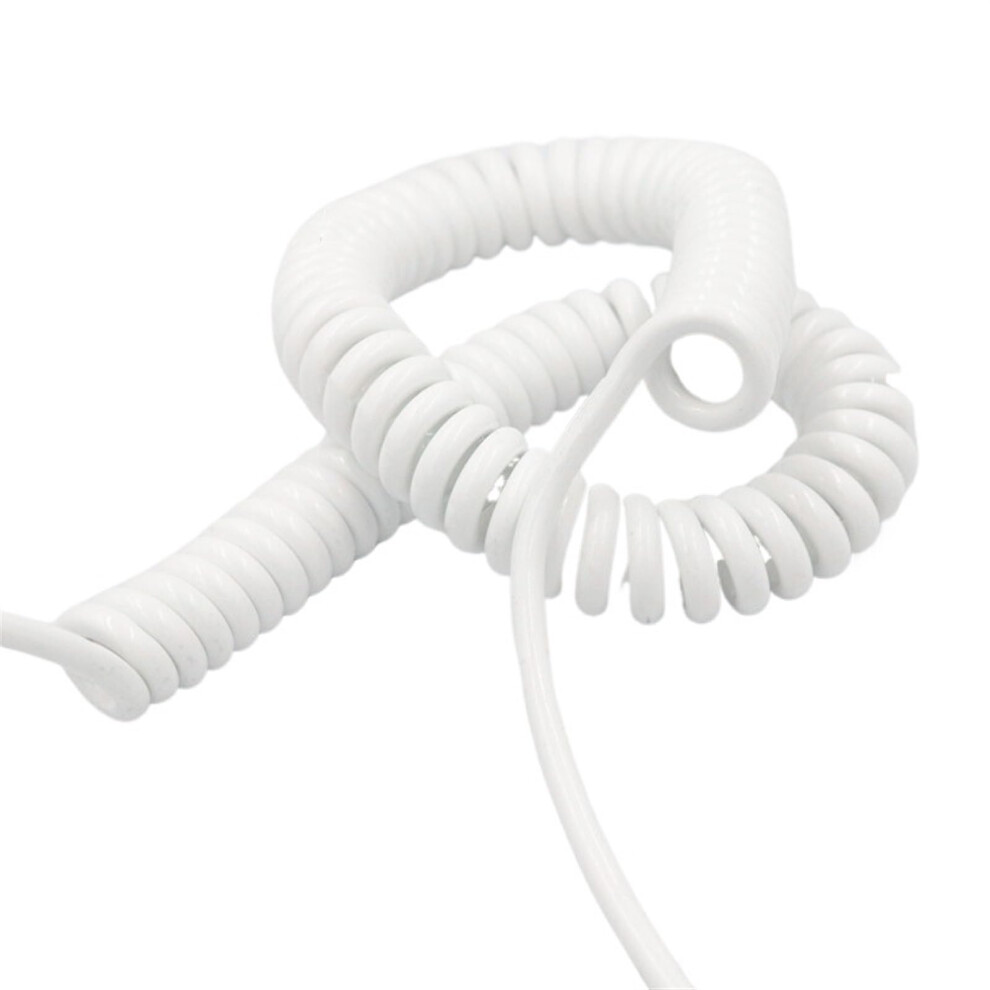 Spiral Telescopic Spring Cable, 0.15Mm, 8 Core 26Awg, White, 115M Stretch 9412369481962
