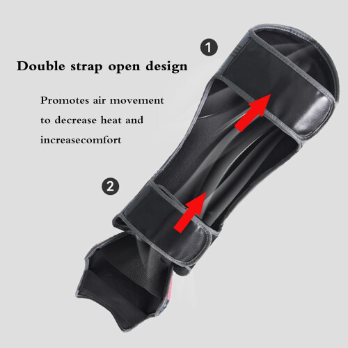 Muay Thai Shin Guards, Training, Martial Arts, Lightweight, Adjustable, Leather 1