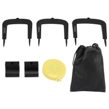 Conjunto portátil para prática de putt para golfistas, com pinos de liga de alumínio para montagem rápida em qualquer superfície. Inclui bolsa