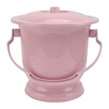 Night pot with lid, portable hand toilet, portable children's potty, bucket, bedpan, chamber pot for adults and children, urinal (pink)