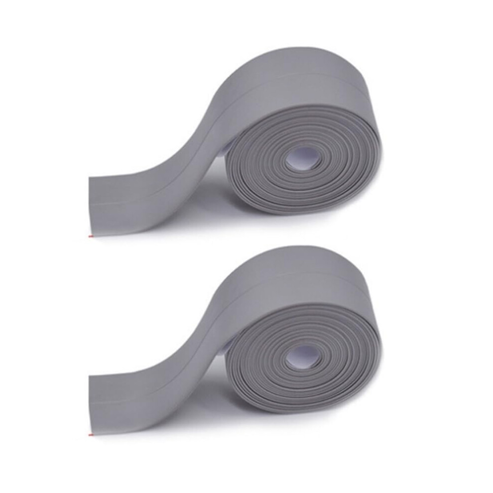 2 Rolls Sealing Tape Selfadhesive Pvc Tape 38 Mm X 3.2 M Sealing Tape Selfadhesive For Shower, Kitchen, Toilet, Wall Corner, Bath Gray 9365049432887