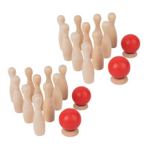 2piece wooden bowling toy for interactive bowling indoors and outdoors for toddlers, promotes active play and movement enjoyment.
