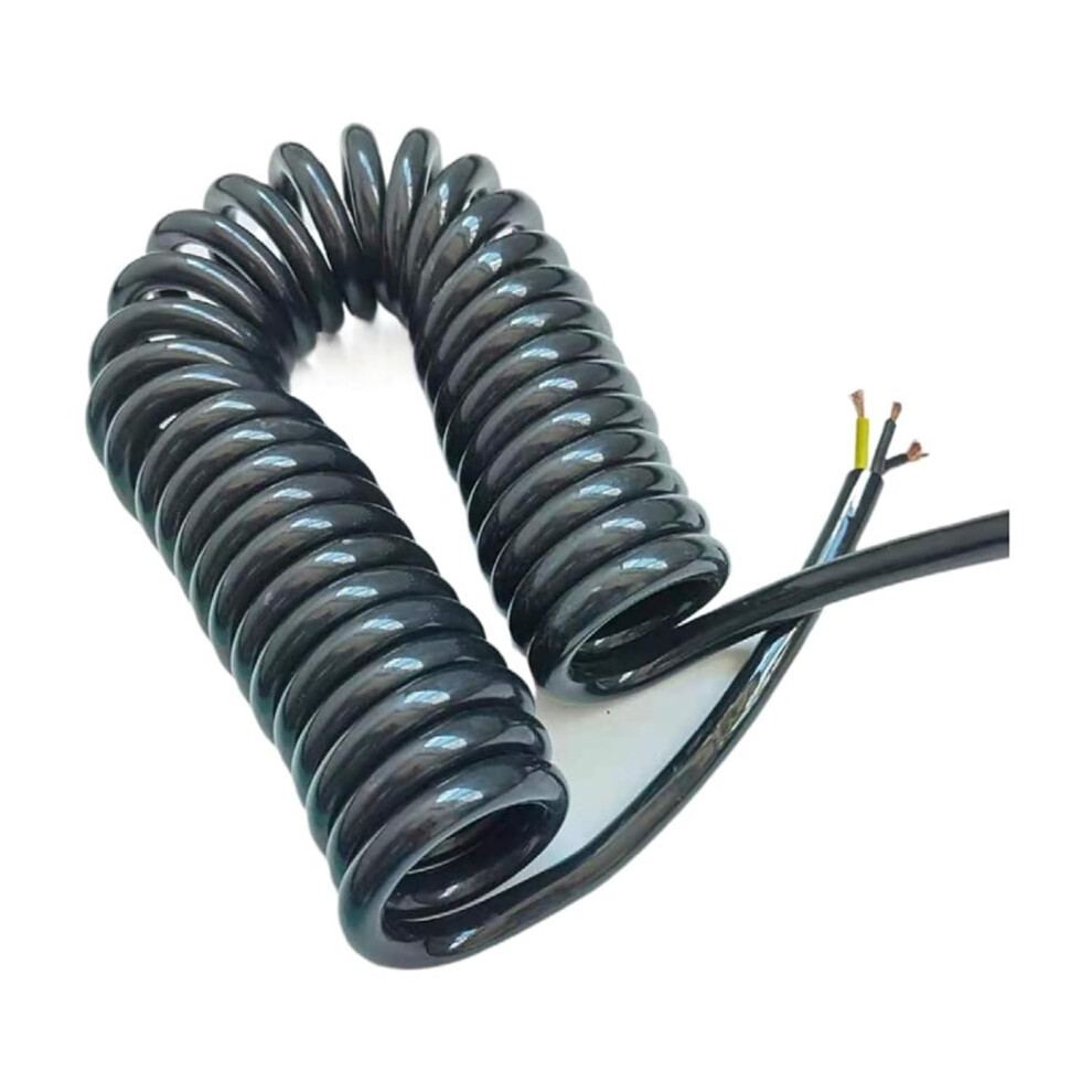 Extendable Wire, Retractable Coil, Spiral Cable, 2Core, 1.5Mm, 15 Awg, Black 9365049432771