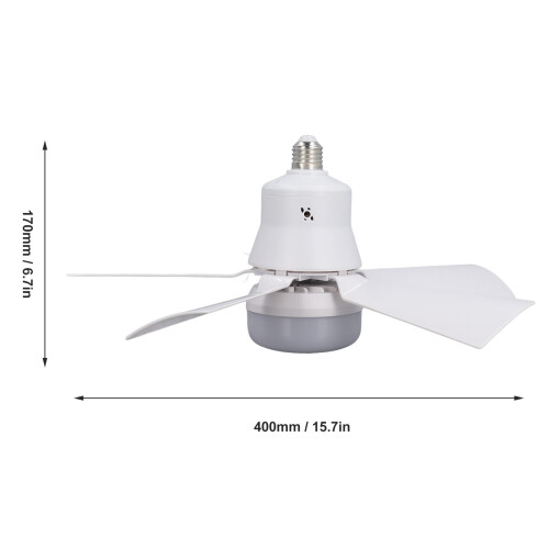 Ventilatore da soffitto da 15,7 pollici con luce e telecomando, E26