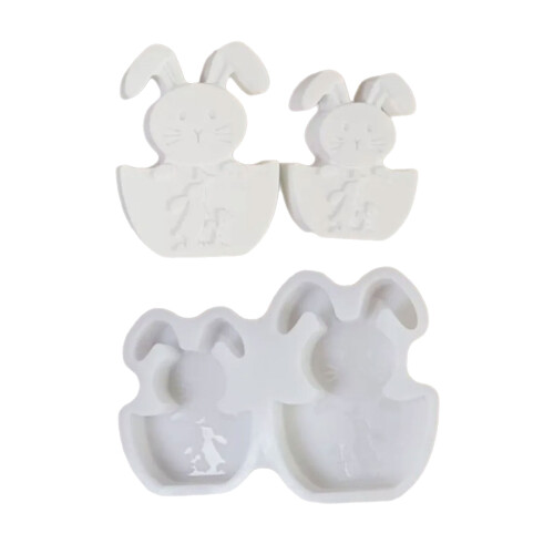 Multipurpose Easters Rabbits Silicone Mould For Candle Soap And