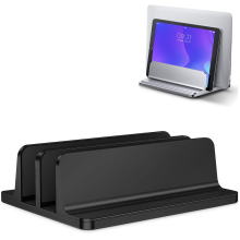 Supporto doppio per dock, supporto da scrivania in alluminio per MacBook con tappetino protettivo in silicone atossico per una sicurezza senza pari |