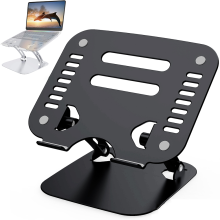 Supporto portatile per notebook in lega di alluminio argentata, design pieghevole per risparmiare spazio, supporto per la dissipazione del calore per