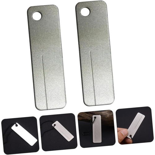 Pack of 2 Whetstone Double Sided Honing Stone Sharpening Tool Diamond Silver 1