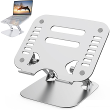Supporto portatile per notebook in lega di alluminio argentata, design pieghevole per risparmiare spazio, supporto per la dissipazione del calore per