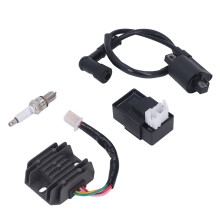 6-pins CDI-ontstekingsset voor crossmotoren, spanningsregelaar, gelijkrichter, solenoïde, relais, bougie-assemblage, motorstartsysteem met