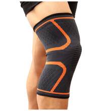 Volleyball Knee Pads Elastic Nylon Sports Compression Knee Sleeve (Orange, S)