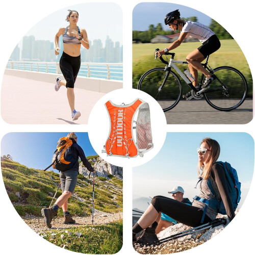 5L Water Backpack for Cycling, Hydration Backpack  Adjustable Straps, Orange 2