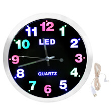 Leuchtende Wanduhr, batteriebetrieben, geräuschlos, kein Ticken, große, leuchtende Analoguhr mit fluoreszierendem Zeiger, Metallrahmen,